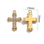 White / 1 Piece Classic Retro Style Cross Shape Stainless Steel  Gold Color Women's Pendant Picture14